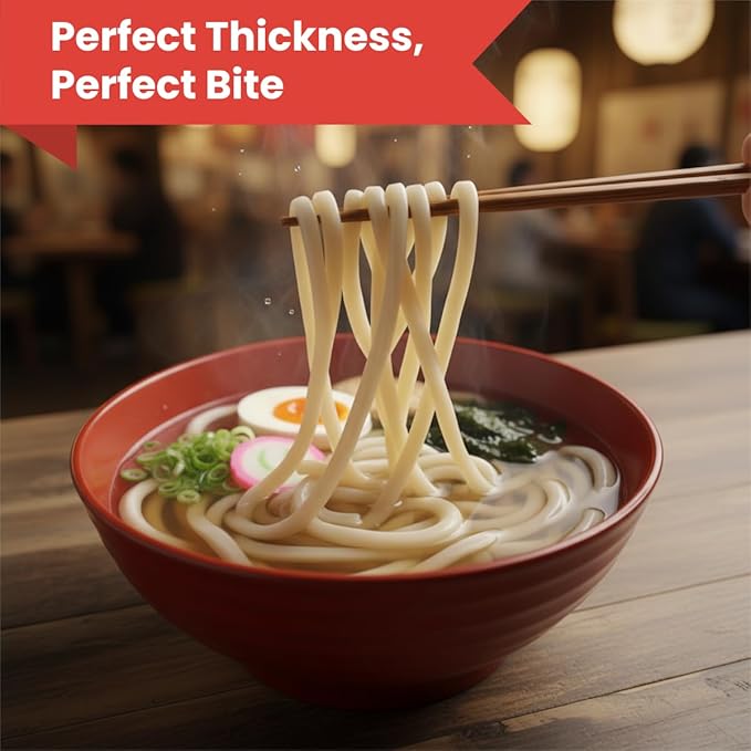 Unha’s Japanese Sanuki Fresh Udon Noodles, Jumbo Chewy Noodles, No Soup Included, Quick and Easy, 22 oz (200g × 3 Packs) Pack of 3