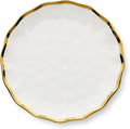 Regency Gold 9-Inch Porcelain Salad Plates – Set of 4 Luxurious Gold-Edged Plates – Stylish, Durable Tableware for Serving Fresh Salads, Appetizers & Desserts