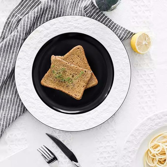 Dining Plates Nice-Looking Dish Plate, Pasta, Western-Style Steak Plate, Simple Home European-Style Ceramic Tableware, Light Luxury Dinner Plate Ceramic Dinner Plates(C)