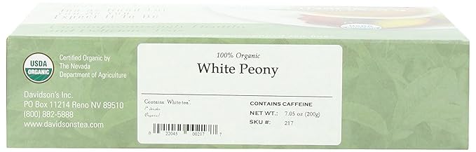 Davidson's Organics, White Peony, 100-count Unwrapped Tea Bags