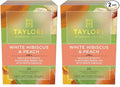 Taylors of Harrogate White Hibiscus & Peach, Green Tea Individually Wrapped Bags, 20 Count, Delicate, Fruity and Sweet, Caffeinated, Enjoy Hot or Iced, 20 Teabags (Pack of 2)