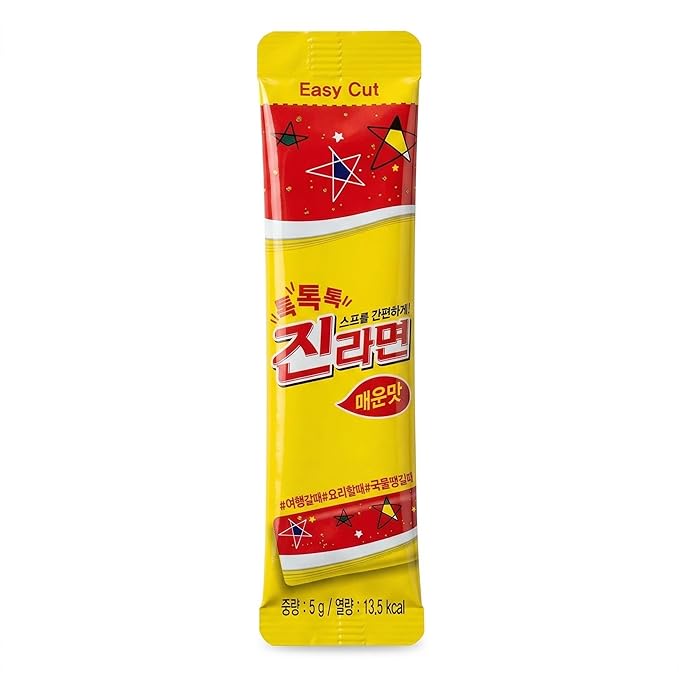 BENEPISYO Spicy Ramen Seasoning Powder - Authentic Korean Noodle Soup Base, Spicy Flavor Packet, 10 Count (0.18 oz / 5g Sachets) 오뚜기 진라면 매운맛 라면스프10개입