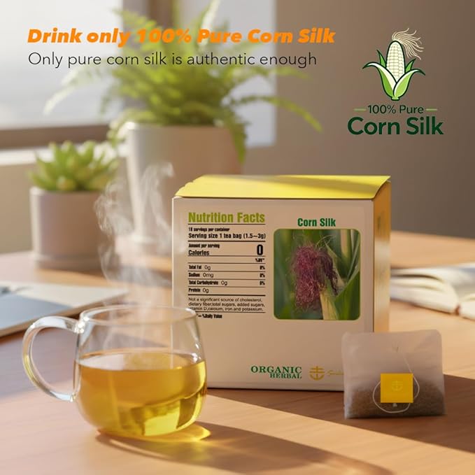 Soilmount - Corn Silk Tea - |Corn Stigma Tea|Yu mi xu|玉米须|옥수수 수염| - Pure Herbal Tea - Natural, Organic, Non-GMO, Clean Ingredients, Caffeine Free (18 Tea Bags, Box 1)