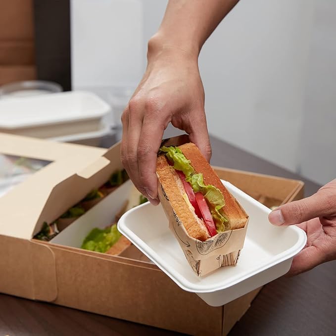 Restaurantware-12 x 8.7 x 3.2 Inch Insert For Catering Trays, 10 Grease-Resistant Insert For Catering Boxes - High Wall, Sturdy, Kraft Paper Insert For Catering Food Containers, Trays Sold Separately