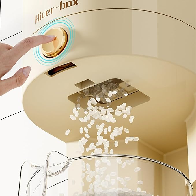 Large Rice Dispenser, 25Lbs Cereal Dispenser Rice Container Food Storage Container with Measuring Cup, Cereal Containers Storage Kitchen Storage Household Rice Pet Food Holder (L-25LBS)