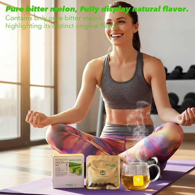 Soilmount - Bitter Melon Tea - |Ku Gua|苦瓜|여주| - Pure Herbal Tea - Natural, Organic, Non-GMO, Clean Ingredients, Caffeine Free (18 Tea Bags, Box 1)