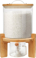 Rice Dispenser, Grain Dispenser Glass Bucket, Cereal Storage Dispenser, Large Capacity Storge Container for Dry Food (5 L)