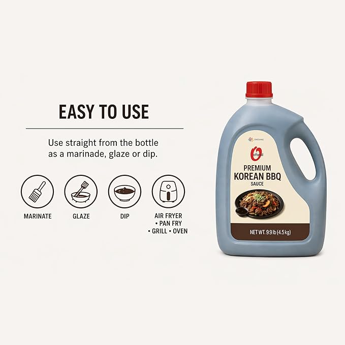 Korean Sauces – [Spicy Gochujang Sauce | 1.2 Gallon] 4.5kg - Vegan Bulk Marinade Glaze Dip for Bulgogi, Fried Chicken, Ribs, Tteokbokki, Stir Fry, Wings – O’food (KBBQ Sauce)