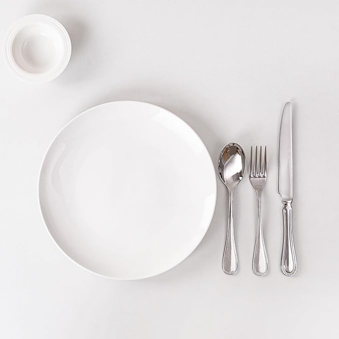 White Dinner Plates Set of 6, 10 Inch Ceramic Plates – White Porcelain Dinner Plates for Kitchen, Serving & Everyday Use, Microwave & Dishwasher Safe, 25.4Cm