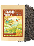 GLDNT Organic Pu-erh Tea, Yunnan Ripe Pu'erh Tea Loose Leaf, Fermented Dark Tea, Bold & Smooth Flavor, Caffeinated, 16oz