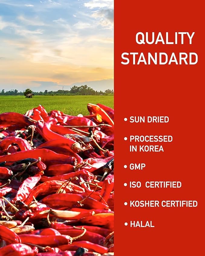 Taekyung Chili Powder For Kimchi (Flake, 3LB) - Korean Gochugaru. Red Pepper Spice Seasoning for Asian Food. MSG Free.
