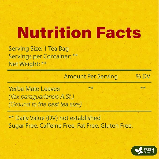 FreshDrinkUS, Yerba Mate Tea Bags | 120 Tea Bags | Traditional South American Herbal Tea – Smooth & Refreshing Flavor – Premium Quality, Sustainably Sourced. Vegan.