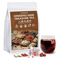 Solisleaf Kidney Tea Formula Ginseng Nine Treasure Tea, Natural Kidney Cleanse Detox & Repair Ginseng & Mulberry Herbal Teabags for Men & Women, 9 Precious Ingredients Formula (1 Pack/25 Bags)