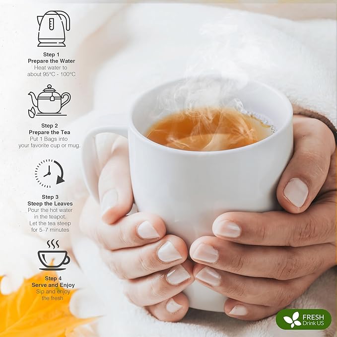 FreshDrinkUS, Premium 75 Tea Bags Men Super Tea – Herbal Blend with Senna, Dandelion Root, Ginger, Peppermint & More – 100% Natural, Sugar-Free. Caffeine-Free. Gluten-Free. Vegan