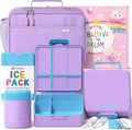Fimibuke Kids Bento Snack Lunch Box with 4 Compartment, Insulated Lunch Bag, Stainless Steel Vacuum Thermo Food Jar, Ice Pack, Utensils Set, Birthday Gifts for Age 3-12 Back to School Toddler Girl Boy