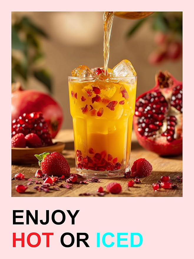TeeLux Pomegranate Raspberry Strawberry Green Tea, Fruit Flavored Green Tea, Berry Aroma & Crisp Taste, Hot & Iced Tea, 100 Count