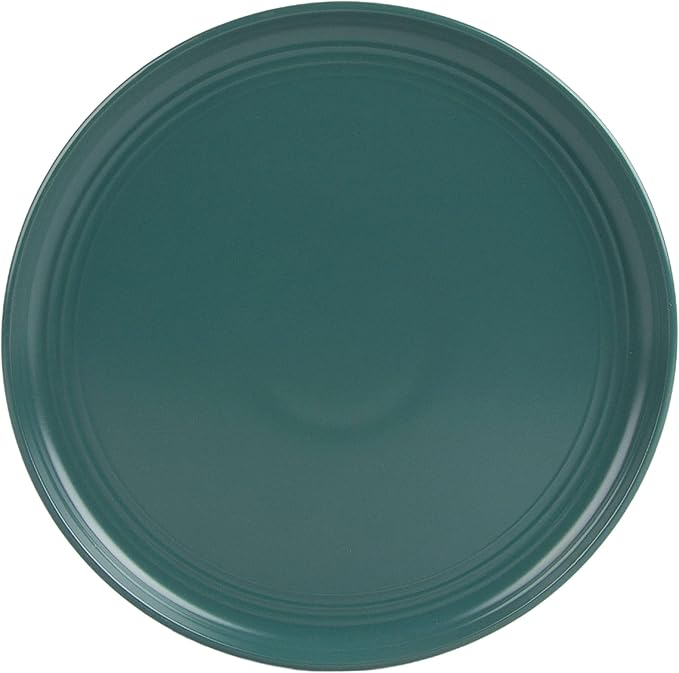 Double Line 10.5" Dinner Plate, Set of 6, Emerald Green
