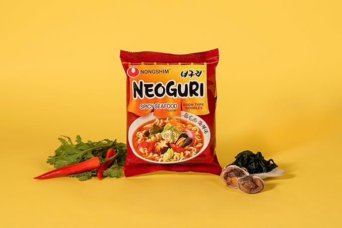 Nongshim Neoguri Spicy Seafood with Udon-Style Noodle,4.2 Ounce,(Pack of 20)