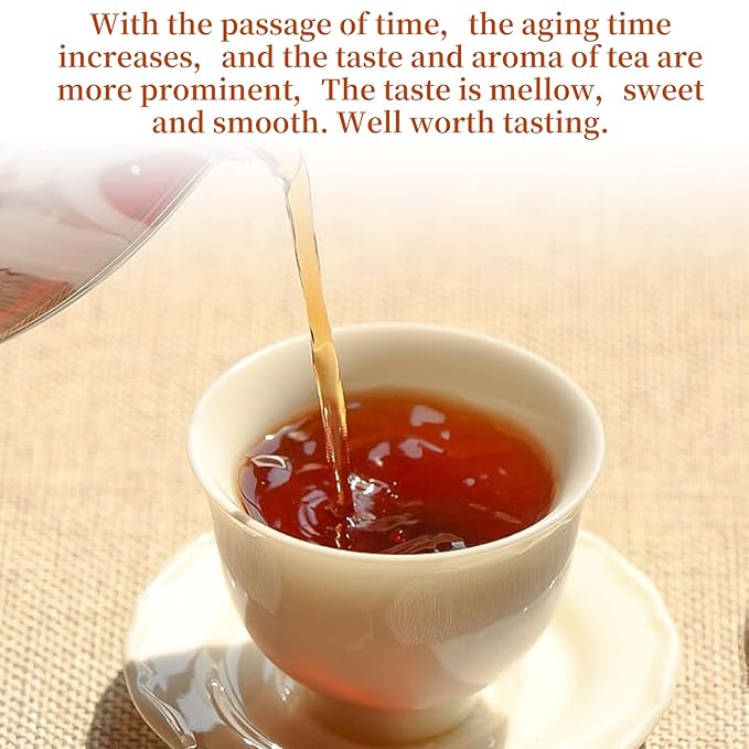 XIXICHA Classic Premium Puerh Tea Cake Ripe Puer Tea Classic Ancient Trees Pu erhTea Cake Aged Fermented Pu-erhTea Chinese Yunnan Puerh （215 cups）普洱茶 典藏普洱茶 普洱熟茶 12.6oz/357g
