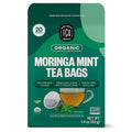 FGO Organic Moringa Mint Tea, 20 Count, Eco-Conscious Herbal Tea Bags, Resealable Bag, Caffeine Free, Packaging May Vary (Pack of 1)
