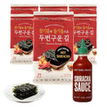 Kim’s Table Roasted Seaweed Snack – Korean Seasoned Spicy Seaweed Sheets, Light & Crispy, Healthy Low Calorie Gluten Free Vegan Snack, 6 Convenient Packs (0.14oz Each) (Sriracha) 스리라차맛 한국 김