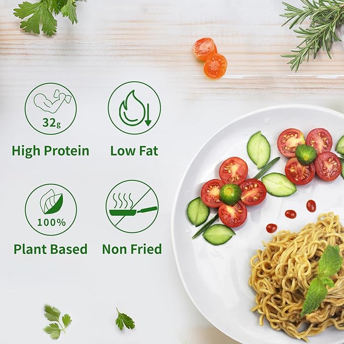 VOLO VERO High Protein (32g) Instant Ramen Noodles Soup Chicken Flavor, 8 Packs, Vegan, Plant-Based, Non-Fried, Low Carb, Low Fat, Egg-Free, Dairy Free Healthy Asian Meal