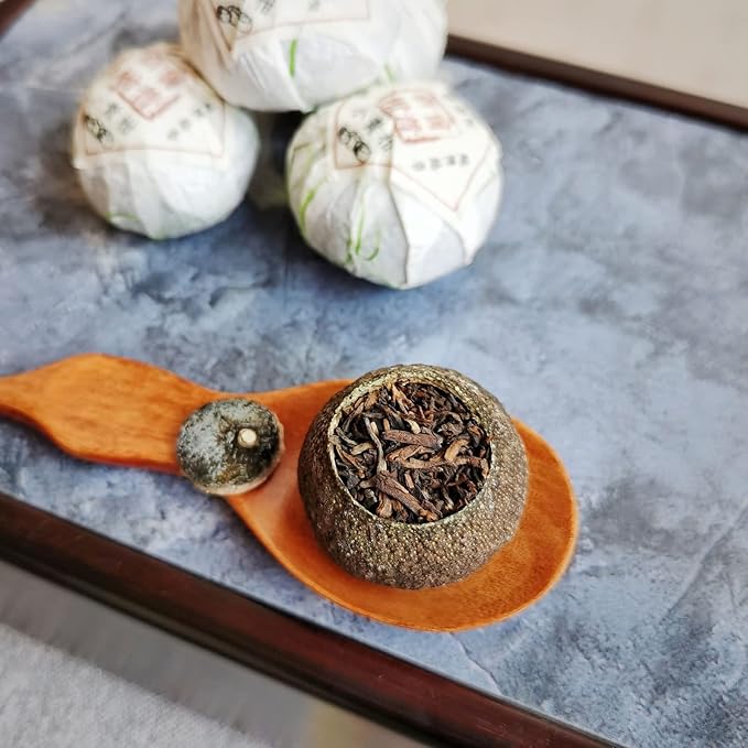 Teavivre ® Xinhui Green Mandarin Orange Ripened Pu-erh Tea Chinese Loose Leaf Tea – 3.5oz / 100g