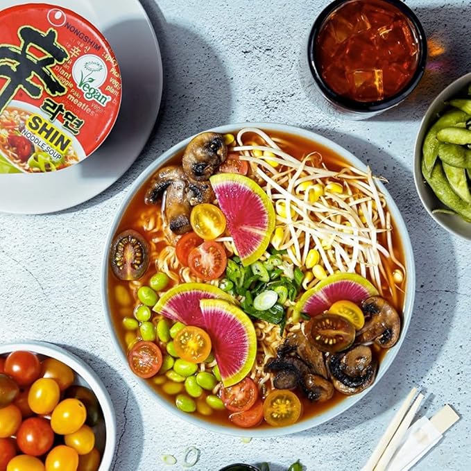 Nongshim Shin Ramyun Vegan,2.64 Ounce,(Pack of 12)