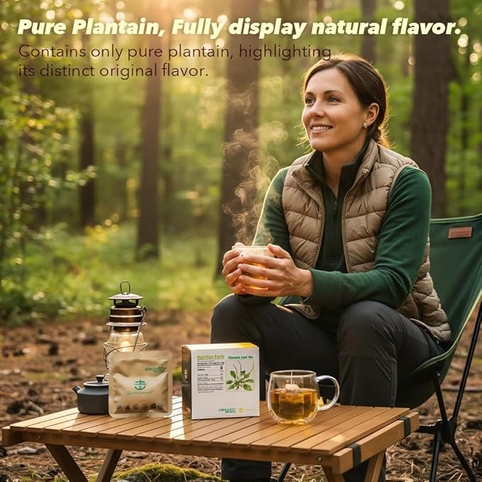 Soilmount - Plantain Leaf Tea - |Plantago Major|cheqiancao|车前草/질경이| - Pure Herbal Tea - Natural, Organic, Non-GMO, Clean Ingredients, Caffeine Free (18 Tea Bags, Box 1)