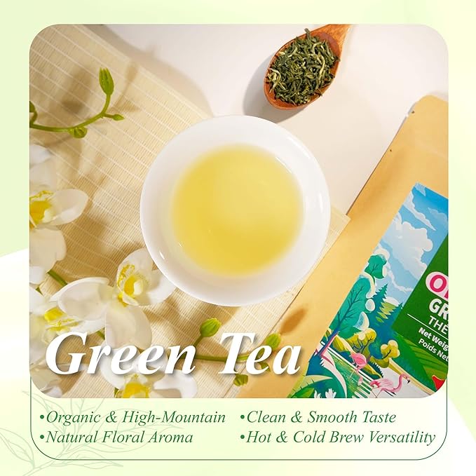 WT WEETEE Organic Green Tea Loose Leaf 228G, 110+ Cups Yunnan Floral Green Tea | High-Mountain Spring Harvest | Clean, Fresh & Smooth | No Bitterness