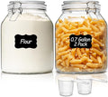 ComSaf 2 Pack 0.7 Gallon (88 Oz) Large Glass Jars with Airtight Lids, Wide Mouth Fermenting Jar for Pantry, Bulk Food Storage Canister for Flour, Sourdough Starter, Pickling, with Scoop