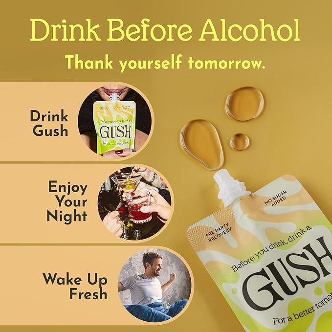 GUSH Pre-Drink Korean Pear Juice Trial Pack | (4 Pouches) Natural Pear Enzyme Drink for Hydration & Wellness | Clean, Gluten-Free, No Artificial Flavors