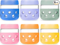 Gemice 6-Pack 10oz Glass Mason Jars with Silicone Sleeves, Airtight BPA-Free Overnight Oats Containers with Lids, Dishwasher Safe Leak-Proof Meal Prep Jars for Chia Pudding, Yogurt, Snacks