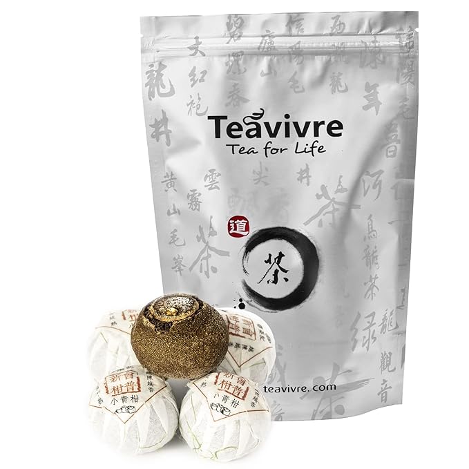 Teavivre ® Xinhui Green Mandarin Orange Ripened Pu-erh Tea Chinese Loose Leaf Tea – 3.5oz / 100g