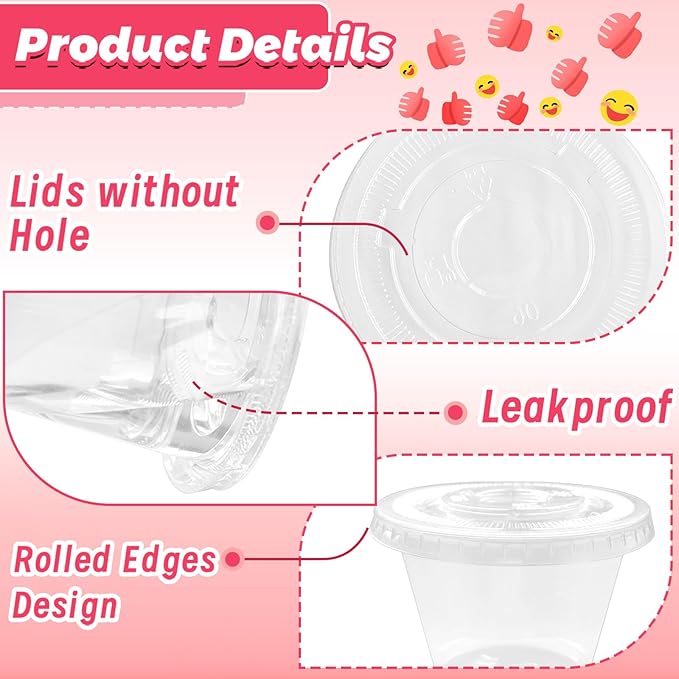 Szsrcywd 50 Pack 6 Oz Plastic Cups with Flat Lids,Clear Disposable Dessert Cup,Leakproof Party Containers for Fruit,Ice Cream,Cold Drinks,Mousse,Yogurt(No Hole)