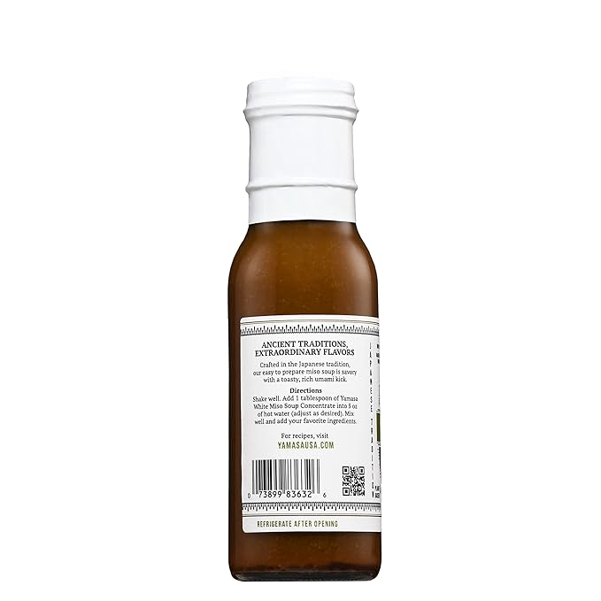 Yamasa, White Miso Soup Concentrate, Japanese Tradition, Non-GMO, No Fish or added MSG, Serves 16 Bowls, 8fl oz