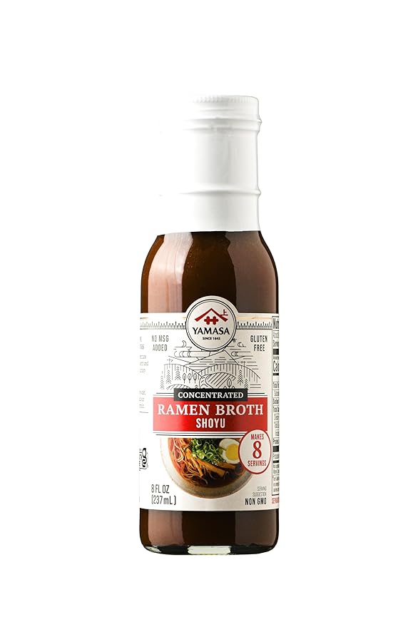 Yamasa, Artisanal Shoyu Ramen Broth Concentrate, Serves 8 Bowls, Gluten Free, No MSG Added, Certified in the Japanese Tradition, 8oz