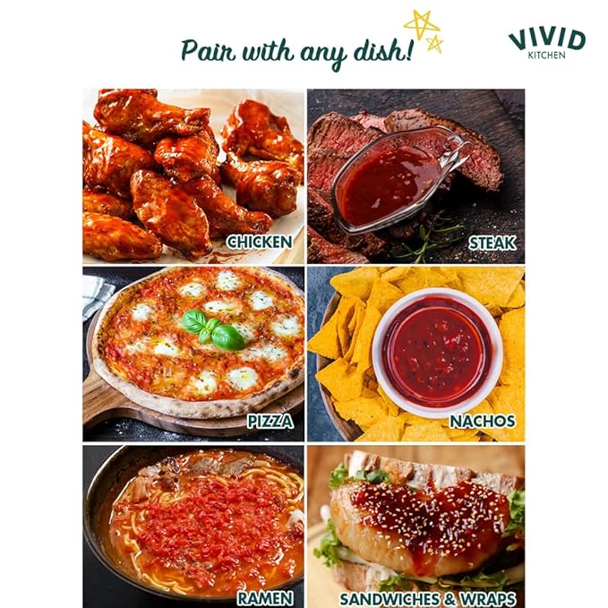 VIVID KITCHEN Fire Hot Sauce - Korean Fusion Extra Spicy Sauce - 8.6 oz Bottle - Bold Heat & Flavor - No MSG or Preservatives - Perfect for Topping, Grilling, Stir-Fry, Marinades & More