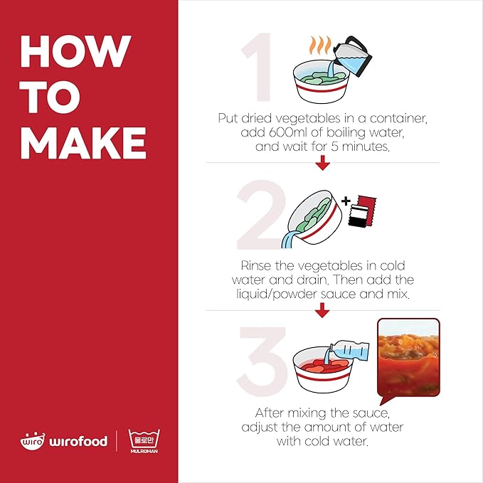 Mulroman Instant Kimchi Kit, Instant Napa Cabbage Kimchi, 6 Servings 350g After Cooking, Make in Just 5 Minutes