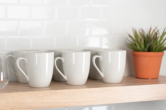 10 Strawberry Street Simply White 12 oz Mug, Set of 6
