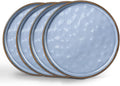 LIANYU Ceramic Dinner Plates Set for 4, 10.2In Porcelain Kitchen Salad Dessert Serving Dishes Set, Modern Round Stoneware Dinnerware Appetizer Plates, Scratch Resistant & Microwavable, Serenity Blue