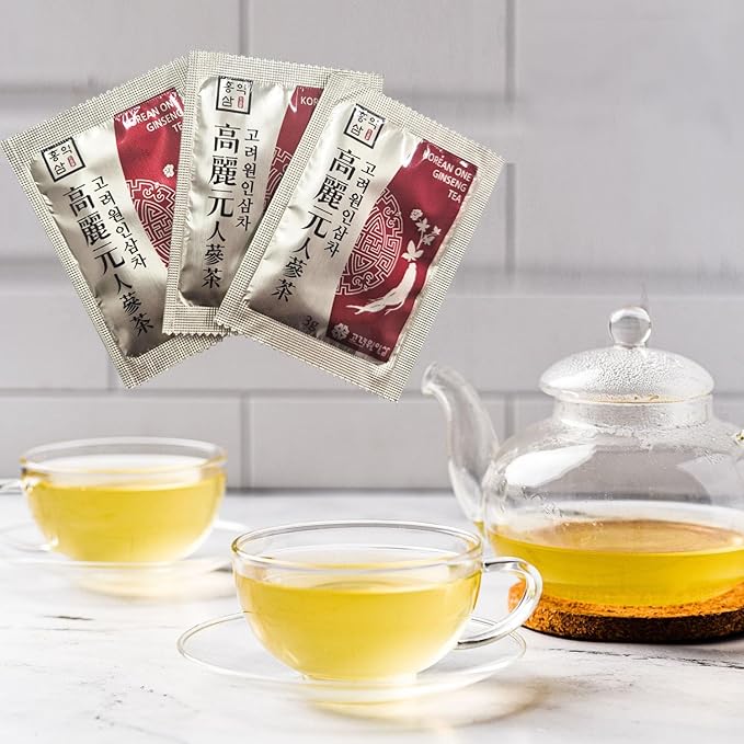 LENITH Korean One Ginseng Tea Packets, Sachets-Concentrated Ginseng Extract, Easy Dissolve Granulate Form, Hot or Cold Tea_10.58 oz / 300 g (3g x 100ea)