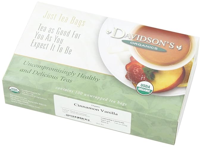 Davidson's Organics, Cinnamon Vanilla, 100-count Unwrapped Tea Bags