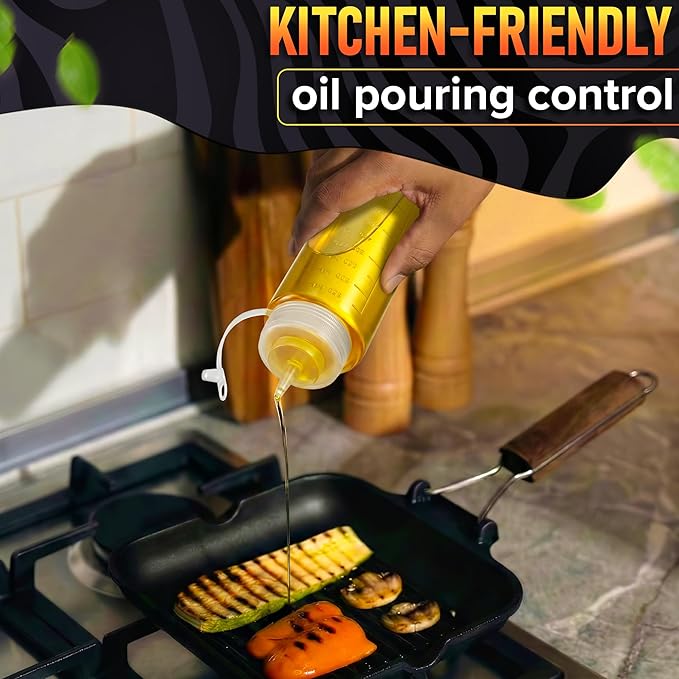 3-Pack Plastic Condiment Squeeze Bottles 24oz – Refillable Squirt Bottles with Narrow Tip, Leak-Resistant | Great for Oil, Sauces, Ketchup, Mayonnaise, Syrup, Dressing, BBQ Stations & Catering Use