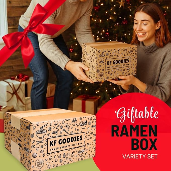 KF GOODIES Korean Ramen Variety Pack Gift Box (12 Count) - Spicy Buldak Noodle Assortment for Birthdays, College Care Packages, Office Snacks and Gifts