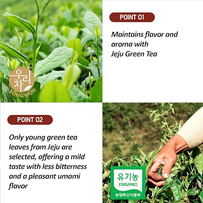 SONGWON Jeju Green Tea - Premium Green Tea from Jeju Island, Korea_40 Tea Bags (1.2g each)