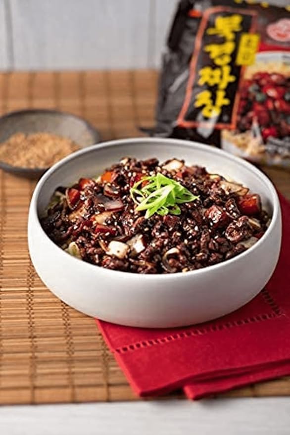 Ottogi Beijing Jjajang Ramen, Korean-Style Stir-Fried Black Bean Noodle, Jjajangmyeon Instant Ramen, 4.76 oz (Pack of 5)