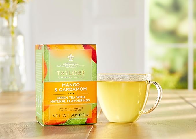 Taylors of Harrogate Mango & Cardamom Green Tea, 20 Count (Pack of 2)