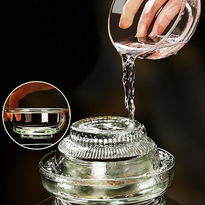 Vencer Traditional Glass Fermenting Jar 5 Liter With Lid, Glass Fermentation Tank for Pickling Kimchi Sauerkraut,VHF-002