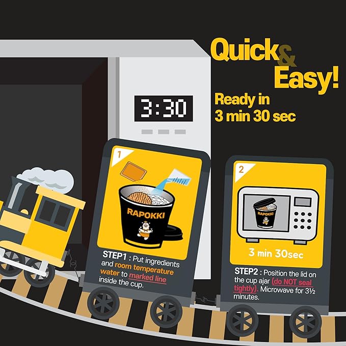 KINIKORA Premium Instant Rabokki Cup - Cheese Flavor, 2 Cups, Korean Ramen & Tteokbokki, Quick and Easy Street Food